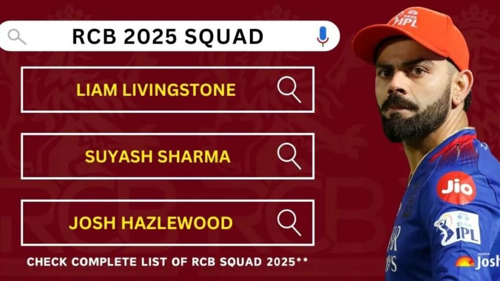 RCB IPL 2025 Full Player List: Royal Challengers Bengaluru