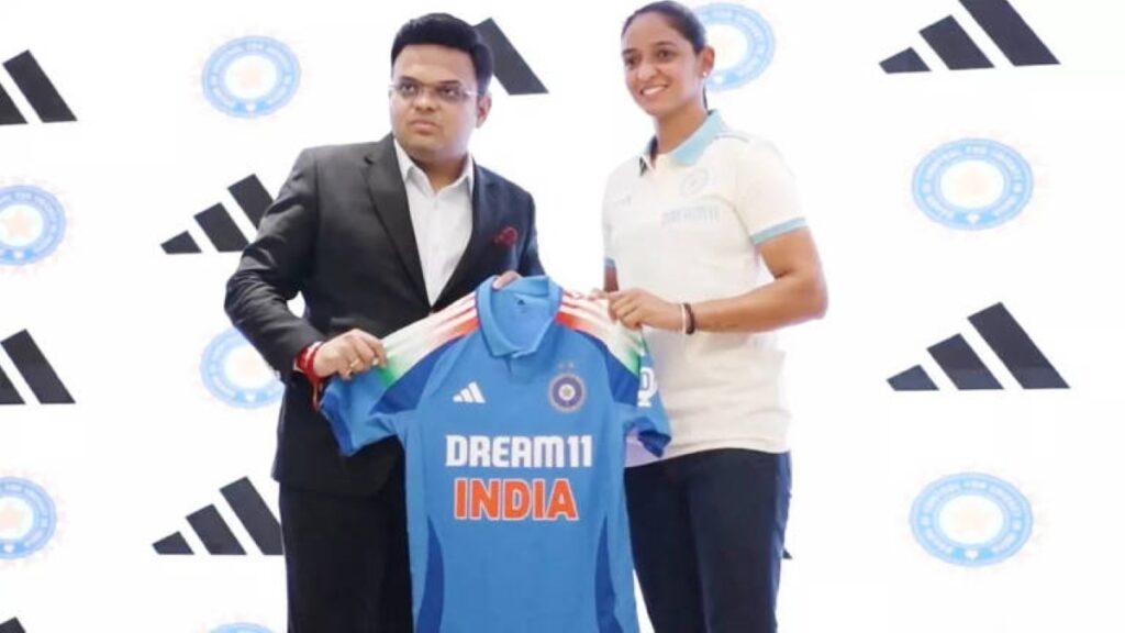 Team India's Brand New ODI Jersey Unveiled By Jay Shah And Harmanpreet Kaur